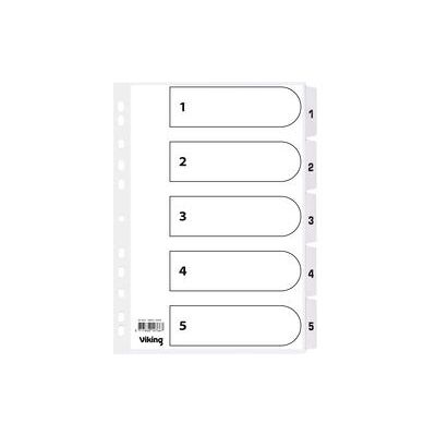 Tabbladen Mylar Viking karton A4 170g wit 1-5 11 gaten Tabbladen Mylar Viking karton A4 170g wit 1-5 11 gaten