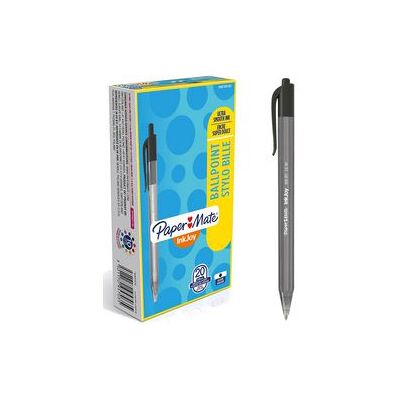Paper Mate inkjoy 100rt-balpennen met drukknop medium punt (1,0 mm) zwart 20 stuks Paper Mate inkjoy 100rt-balpennen met drukknop medium punt (1,0 mm) zwart 20 stuks