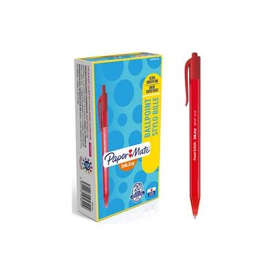 Paper Mate inkjoy 100rt intrekbare balpennen medium punt (1,0 mm) rood 20 stuks Paper Mate inkjoy 100rt intrekbare balpennen medium punt (1,0 mm) rood 20 stuks