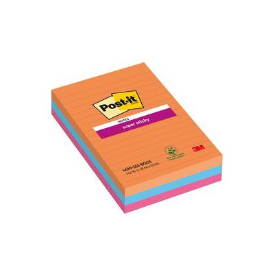 Post-it Super sticky notes 101x152mm oranje blauw magenta Post-it Super sticky notes 101x152mm oranje blauw magenta