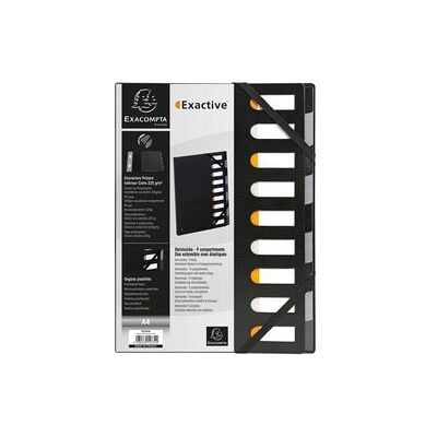 Sorteermap Exacompta 55334E PP 220g/m2 24x32cm zwart 9 vakken harmonicarug Sorteermap Exacompta 55334E PP 220g/m2 24x32cm zwart 9 vakken harmonicarug