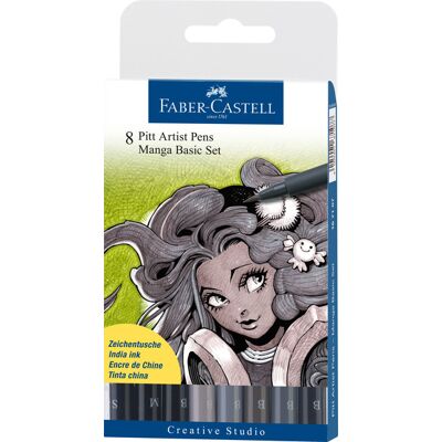 Faber Castell fc-167107 tekenstift faber-castell pitt artist pen manga 8-delig etui basic Faber Castell fc-167107 tekenstift faber-castell pitt artist pen manga 8-delig etui basic