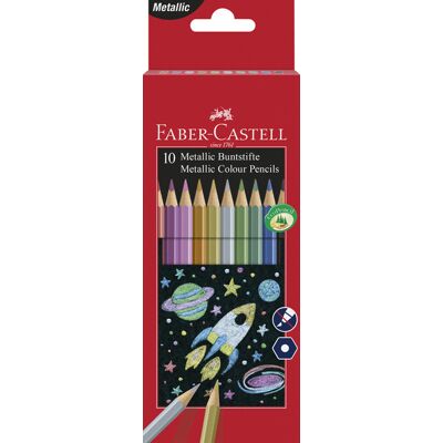 Faber Castell Kleurpotloden faber-castell metallic kleurenassortiment 10 stuks Faber Castell Kleurpotloden faber-castell metallic kleurenassortiment 10 stuks