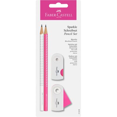 Faber Castell fc-218495 schrijfset faber-castell sparkle wit/roze Faber Castell fc-218495 schrijfset faber-castell sparkle wit/roze