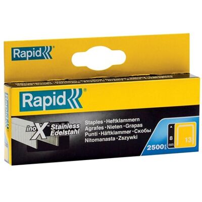 Rapid nr. 13 fijndraadnieten rvs 8 mm, 2.500 stuks - 11835626 Rapid nr. 13 fijndraadnieten rvs 8 mm, 2.500 stuks - 11835626