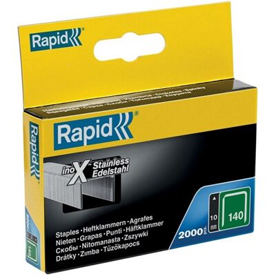 Rapid nr. 140 vlakdraadnieten rvs 10 mm, 2.000 stuks - 11910733 - 11910733 Rapid nr. 140 vlakdraadnieten rvs 10 mm, 2.000 stuks - 11910733 - 11910733