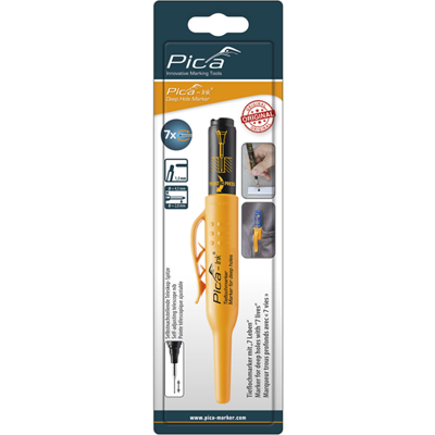 Pica 150/46 markeerstift voor diepe gaten zwart blister - pi15046sb Pica 150/46 markeerstift voor diepe gaten zwart blister - pi15046sb