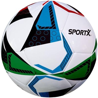 SportX voetbal triangle froster 330-350 g wit/groen/rood/blauw SportX voetbal triangle froster 330-350 g wit/groen/rood/blauw