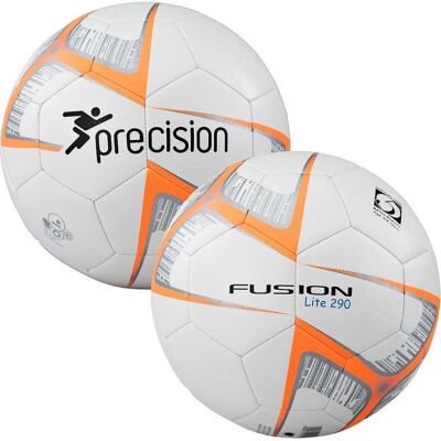 Precision - voetbal fusion lite - pu - 290 gram - wit/oranje/zwart - maat 5 Precision - voetbal fusion lite - pu - 290 gram - wit/oranje/zwart - maat 5