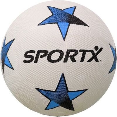 SportX voetbal rubber blue star 360-380gr Wit SportX voetbal rubber blue star 360-380gr Wit