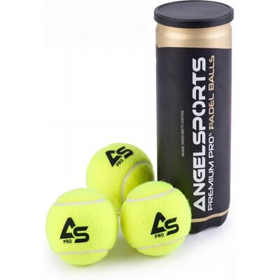 Angel Sports Padelballen - 3 Gele in Tube - Officiële Kwaliteit Angel Sports Padelballen - 3 Gele in Tube - Officiële Kwaliteit