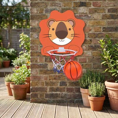 Eddy Toys basketbal set leeuw - basketbal set met leeuw bord en ring - kinder basketbal set met net en bal - basketbalbord voor binnen - oranje/wit/rood Eddy Toys basketbal set leeuw - basketbal set met leeuw bord en ring - kinder basketbal set met net en bal - basketbalbord voor binnen - oranje/wit/rood