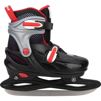 Nijdam ijshockeyschaats - hardboot - verstelbaar - rink raptor - zwart/rood - maat 29-32 Nijdam ijshockeyschaats - hardboot - verstelbaar - rink raptor - zwart/rood - maat 29-32