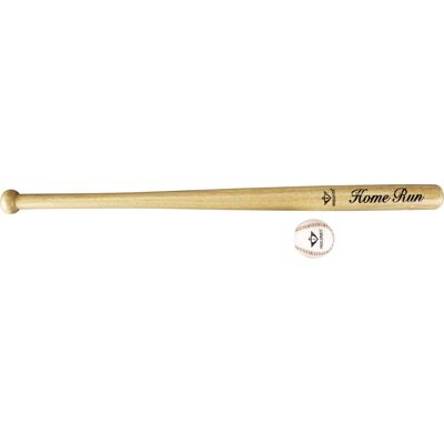 Engelhart Honkbalset 30” - naturel honkbalknuppel 50 mm - inclusief 9” safety bal - baseball bat set - trainings- en speelset - Engelhart Honkbalset 30” - naturel honkbalknuppel 50 mm - inclusief 9” safety bal - baseball bat set - trainings- en speelset -