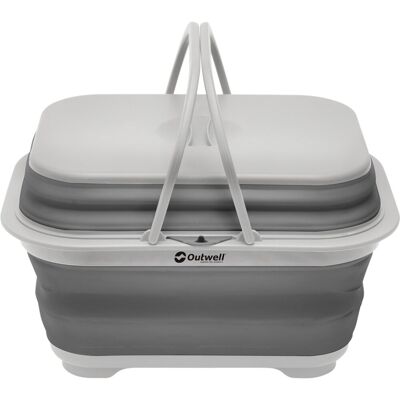 Outwell collaps washing base w/handle&lid afwasbak met deksel opvouwbaar siliconen grijs Outwell collaps washing base w/handle&lid afwasbak met deksel opvouwbaar siliconen grijs