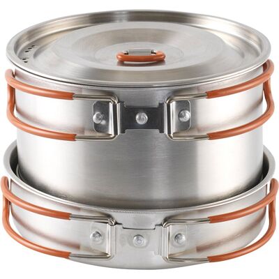 Easy Camp moss 4 cook set campingkookset stapelbaar roestvrijstaal silliconen Easy Camp moss 4 cook set campingkookset stapelbaar roestvrijstaal silliconen