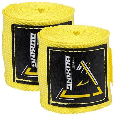 Avento boks handbandages - set van 2 - 250x5 mm - geel Avento boks handbandages - set van 2 - 250x5 mm - geel