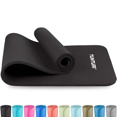 Tunturi nbr yogamat anti slip - fitnessmat extra dik & zacht - sportmat - 180x60x1.5cm - incl trainingsapp - zwart Tunturi nbr yogamat anti slip - fitnessmat extra dik & zacht - sportmat - 180x60x1.5cm - incl trainingsapp - zwart