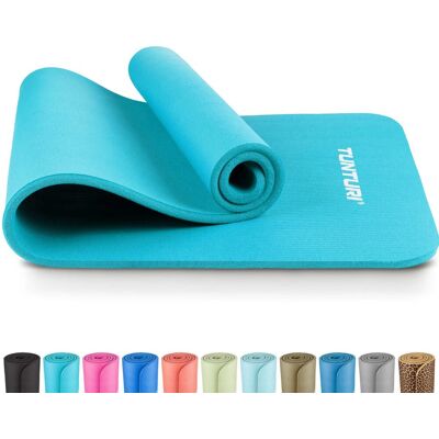 Tunturi nbr yogamat anti slip - fitnessmat extra dik & zacht - sportmat - 180x60x1.5cm - incl trainingsapp - turquoise Tunturi nbr yogamat anti slip - fitnessmat extra dik & zacht - sportmat - 180x60x1.5cm - incl trainingsapp - turquoise