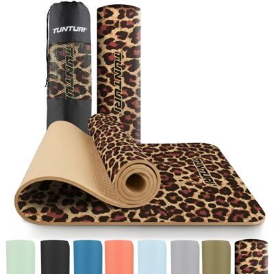 Tunturi yoga mat 8mm - pilates mat - extra dikke fitness mat - 183x61x0,8 cm - incl draagtas - ecologisch materiaal - eenvoudig te reinigen - panterprint -luipaardprint Tunturi yoga mat 8mm - pilates mat - extra dikke fitness mat - 183x61x0,8 cm - incl draagtas - ecologisch materiaal - eenvoudig te reinigen - panterprint -luipaardprint