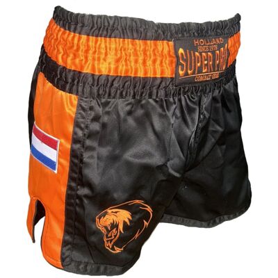 Super Pro nations holland kickboks broekje zwart/oranje (beschikbaar in verschillende maten) xs Super Pro nations holland kickboks broekje zwart/oranje (beschikbaar in verschillende maten) xs