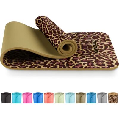 Tunturi nbr yogamat anti slip - fitnessmat extra dik & zacht - sportmat - 180x60x1.5cm - incl trainingsapp - panterprint - luipaardprint Tunturi nbr yogamat anti slip - fitnessmat extra dik & zacht - sportmat - 180x60x1.5cm - incl trainingsapp - panterprint - luipaardprint