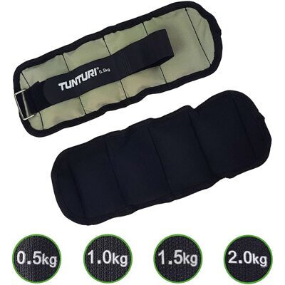Tunturi enkelgewichten en polsgewichten - gewichten - 2 x 0.5kg - grijs Tunturi enkelgewichten en polsgewichten - gewichten - 2 x 0.5kg - grijs