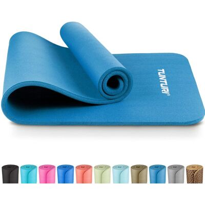 Tunturi nbr yogamat anti slip - fitnessmat extra dik & zacht - sportmat - 180x60x1.5cm - incl trainingsapp - petrol blauw Tunturi nbr yogamat anti slip - fitnessmat extra dik & zacht - sportmat - 180x60x1.5cm - incl trainingsapp - petrol blauw