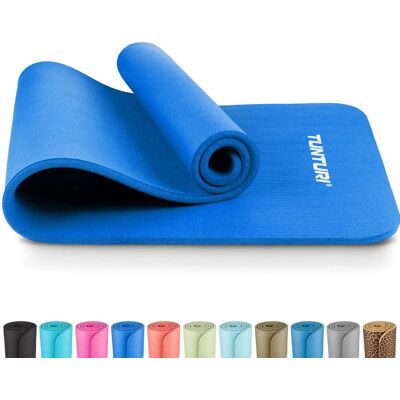 Tunturi nbr yogamat anti slip - fitnessmat extra dik & zacht - sportmat - 180x60x1.5cm - incl trainingsapp - blauw Tunturi nbr yogamat anti slip - fitnessmat extra dik & zacht - sportmat - 180x60x1.5cm - incl trainingsapp - blauw