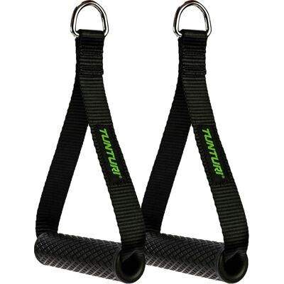 Tunturi strap handle - cable handles met d-ring - per paar - zwart Tunturi strap handle - cable handles met d-ring - per paar - zwart
