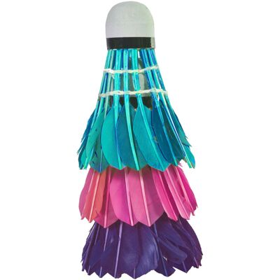 SportX shuttle veren gekleurd in koker, 3st. Multi kleuren SportX shuttle veren gekleurd in koker, 3st. Multi kleuren