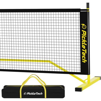 AMA Sport Pickleball set compleet geel - versterkt net 3.0 pro geel met 4 paddles en 4 ballen - draagbaar - AMA Sport Pickleball set compleet geel - versterkt net 3.0 pro geel met 4 paddles en 4 ballen - draagbaar -