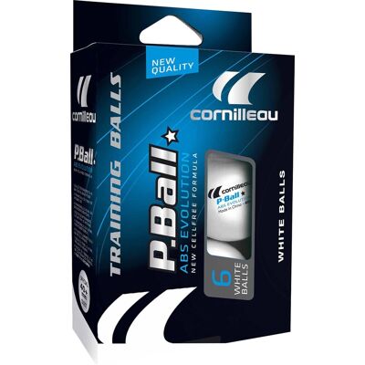 Cornilleau p-ball abs evolution 1* x6 - tafeltennisballen Cornilleau p-ball abs evolution 1* x6 - tafeltennisballen