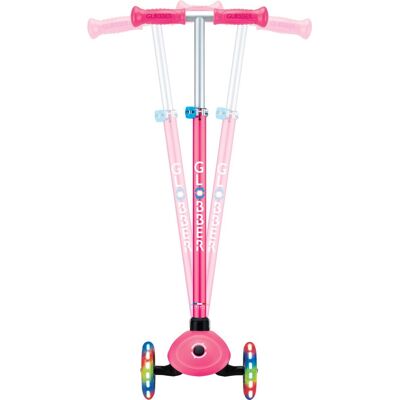 Globber 3-wiel step - primo plus lights fuchsia - roze paars - lichtgevende wielen - in hoogte verstelbaar - vanaf 3 tot 9 jaar Globber 3-wiel step - primo plus lights fuchsia - roze paars - lichtgevende wielen - in hoogte verstelbaar - vanaf 3 tot 9 jaar