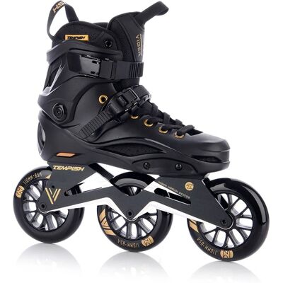 Tempish viber l.e. 110 skeelers - 3x110mm wielen - speed / fitness inline skates - zwart goud - maat 39 Tempish viber l.e. 110 skeelers - 3x110mm wielen - speed / fitness inline skates - zwart goud - maat 39