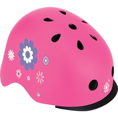 Globber Fietshelm - elite lights - xs/s (48 tot 53cm verstelbaar) - met verlichting - roze met bloemenprint Globber Fietshelm - elite lights - xs/s (48 tot 53cm verstelbaar) - met verlichting - roze met bloemenprint