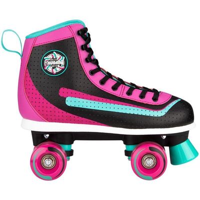 Nijdam rolschaatsen - retro smash - zwart/roze - maat 38 Nijdam rolschaatsen - retro smash - zwart/roze - maat 38