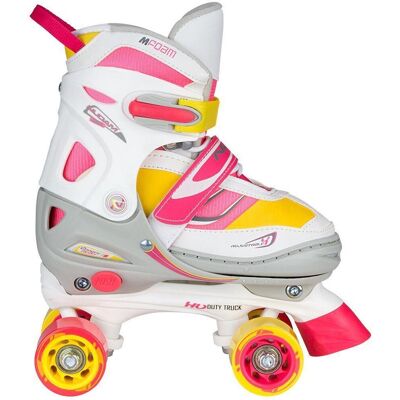 Nijdam rolschaatsen verstelbaar - rave skate - wit/roze - maat 38-41 Nijdam rolschaatsen verstelbaar - rave skate - wit/roze - maat 38-41