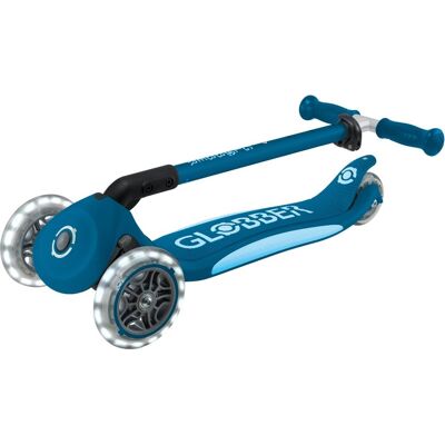 Globber 3-wiel step - primo foldable plus lights petrol blue - blauw - lichtgevende wielen - vouwbaar - in hoogte verstelbaar - vanaf 3 tot 9 jaar Globber 3-wiel step - primo foldable plus lights petrol blue - blauw - lichtgevende wielen - vouwbaar - in hoogte verstelbaar - vanaf 3 tot 9 jaar