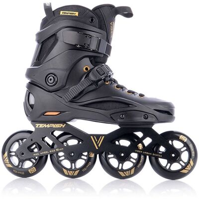 Tempish viber l.e. 90 skeelers volwassenen - 4x90mm wielen - fitness / speed inline skates - zwart goud - maat 42 Tempish viber l.e. 90 skeelers volwassenen - 4x90mm wielen - fitness / speed inline skates - zwart goud - maat 42