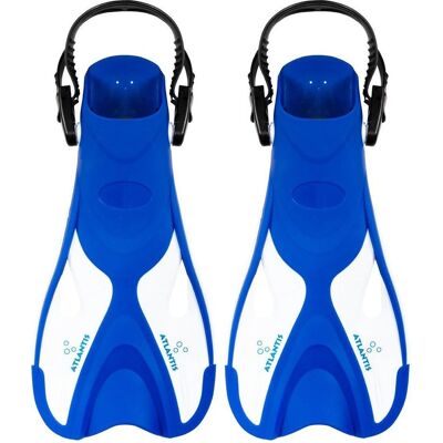 Atlantis dolphin - flippers - zwemvliezen - verstelbare hielstrap - voor zwemmen & snorkelen - volwassenen - blauw/wit - 36-41 Atlantis dolphin - flippers - zwemvliezen - verstelbare hielstrap - voor zwemmen & snorkelen - volwassenen - blauw/wit - 36-41