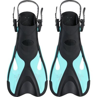 Atlantis dolphin - flippers - zwemvliezen - verstelbare hielstrap - voor zwemmen & snorkelen - volwassenen - zwart/turquoise - 36-41 Atlantis dolphin - flippers - zwemvliezen - verstelbare hielstrap - voor zwemmen & snorkelen - volwassenen - zwart/turquoise - 36-41