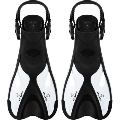 Atlantis dolphin - flippers - zwemvliezen - verstelbare hielstrap - voor zwemmen & snorkelen - volwassenen - zwart/wit - 41-45 Atlantis dolphin - flippers - zwemvliezen - verstelbare hielstrap - voor zwemmen & snorkelen - volwassenen - zwart/wit - 41-45