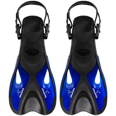 Atlantis dolphin - flippers - zwemvliezen - verstelbare hielstrap - voor zwemmen & snorkelen - volwassenen - zwart/blauw - 36-41 Atlantis dolphin - flippers - zwemvliezen - verstelbare hielstrap - voor zwemmen & snorkelen - volwassenen - zwart/blauw - 36-41