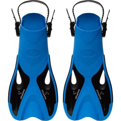 Atlantis dolphin - flippers - zwemvliezen - verstelbare hielstrap - voor zwemmen & snorkelen - volwassenen - ocean/zwart - 36-41 Atlantis dolphin - flippers - zwemvliezen - verstelbare hielstrap - voor zwemmen & snorkelen - volwassenen - ocean/zwart - 36-41