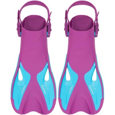 Atlantis dolphin - flippers - zwemvliezen - verstelbare hielstrap - voor zwemmen & snorkelen - volwassenen - paars/blauw - 36-41 Atlantis dolphin - flippers - zwemvliezen - verstelbare hielstrap - voor zwemmen & snorkelen - volwassenen - paars/blauw - 36-41