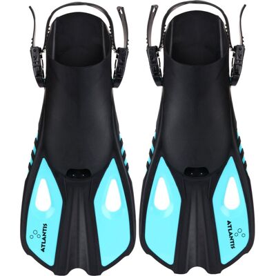 Atlantis snapper - zwemvliezen - flippers - volwassenen - zwart/turquoise - 42-47 Atlantis snapper - zwemvliezen - flippers - volwassenen - zwart/turquoise - 42-47
