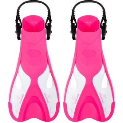 Atlantis dolphin - flippers - zwemvliezen - verstelbare hielstrap - voor zwemmen & snorkelen - volwassenen - roze/wit - 36-41 Atlantis dolphin - flippers - zwemvliezen - verstelbare hielstrap - voor zwemmen & snorkelen - volwassenen - roze/wit - 36-41