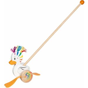Goki houten duwdiertje eend lou Multi kleuren Goki houten duwdiertje eend lou Multi kleuren