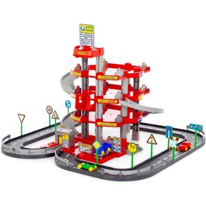 Polesie Kinderparkeergarage - 4 niveaus, 3 auto's, lift - Spel & Wasstraat Polesie Kinderparkeergarage - 4 niveaus, 3 auto's, lift - Spel & Wasstraat